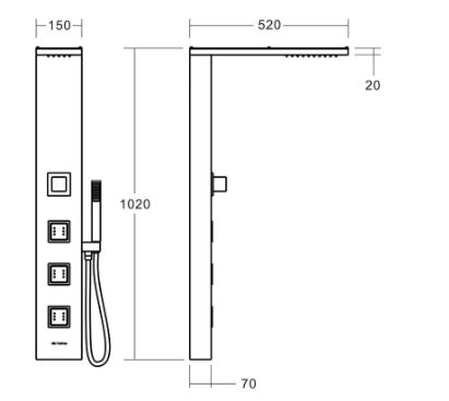 Alder Life Panel Shower System
